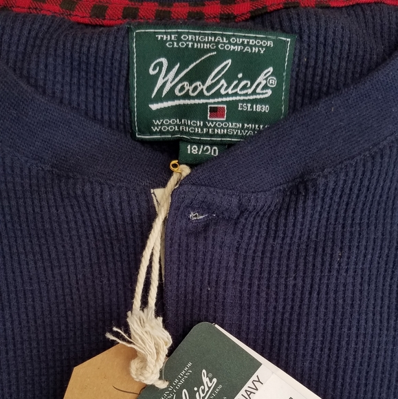 New Boys Woolrich Thermal Henley Shirt 